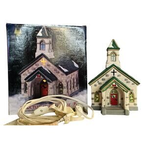 Holiday Expressions - Vintage Christmas Lighted Village House Porcelain Church